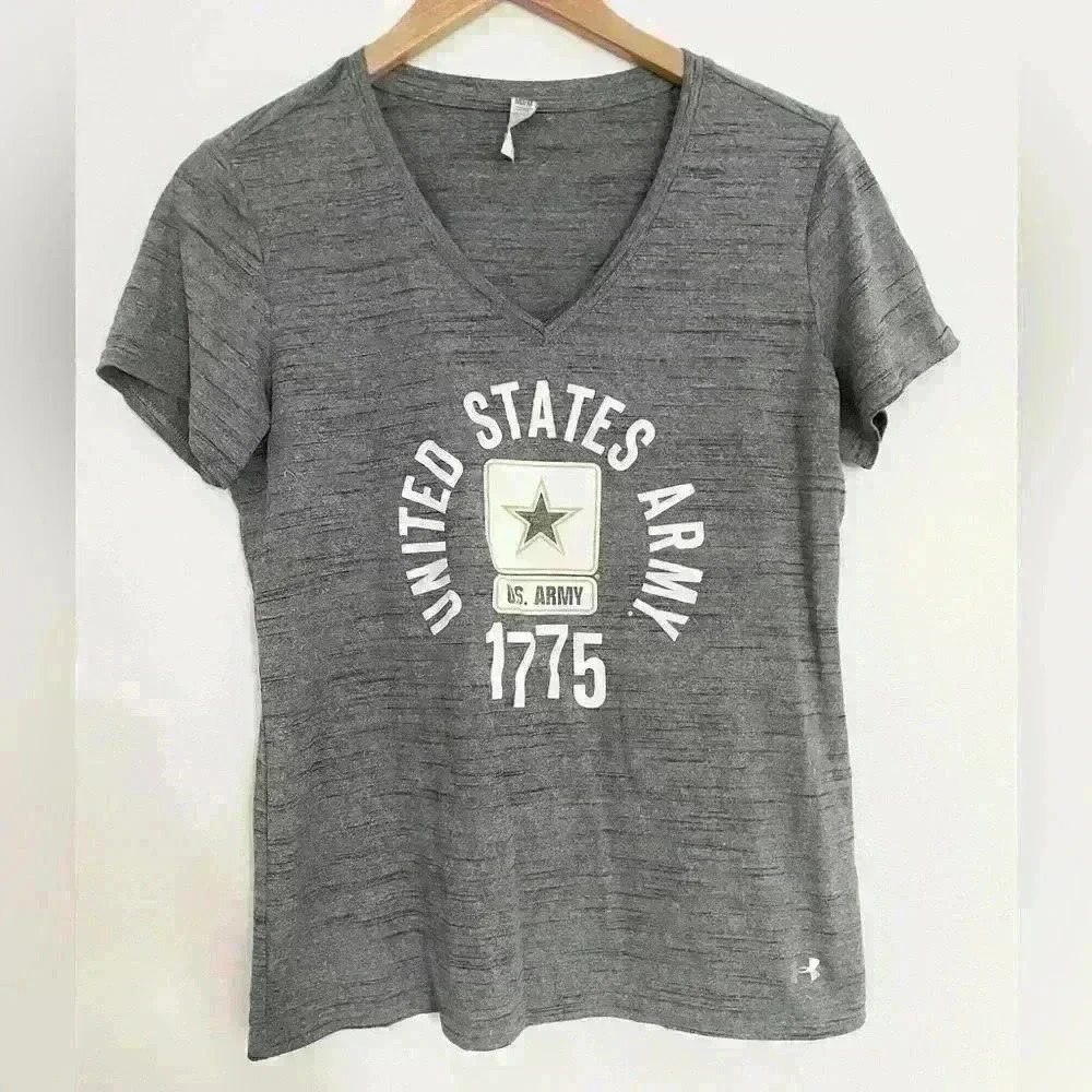 Under Armour United States Army Shirt Size Medium Short Sleeve Gray TShirt